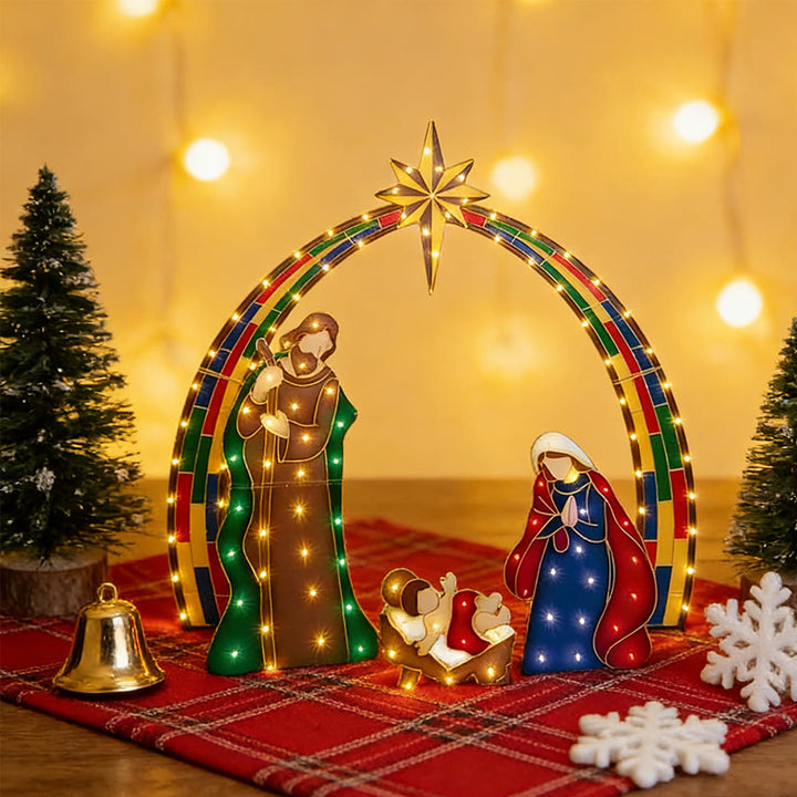 Christianartworkshop Série de décorations lumineuses Étoile de la Nativité : Présence divine et recueillement de Noël - Crèche - 2 - image 1
