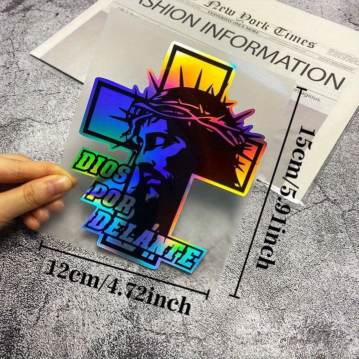 Christianartworkshop Autocollant holographique pour voiture « Dévotion » : Un rappel de foi et de dynamisme pour les objets du quotidien - image 3