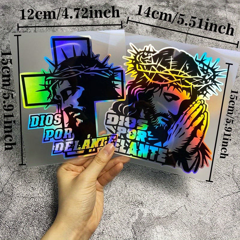 Christianartworkshop Autocollant holographique pour voiture « Dévotion » : Un rappel de foi et de dynamisme pour les objets du quotidien - image 4