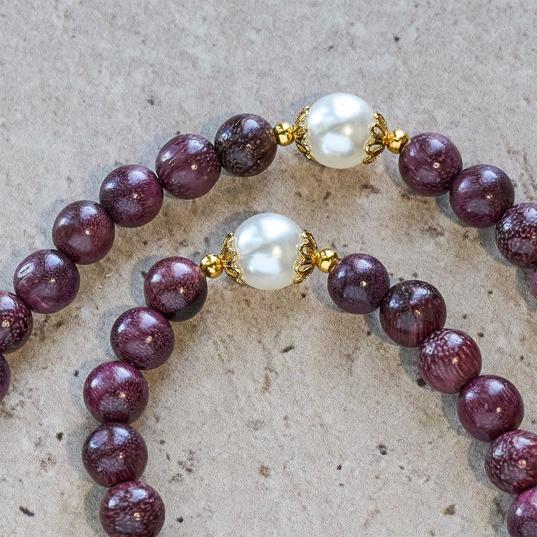 Christianartworkshop Chapelet de dévotion élégant en bois de périlla avec Notre-Dame et crucifix - image 8