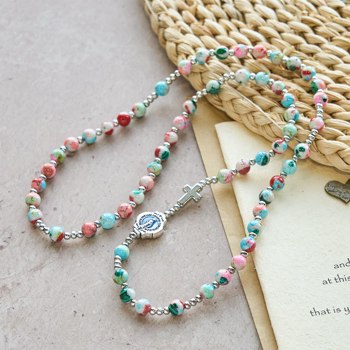 Christianartworkshop Bracelet chapelet 6 mm à effet UV pastel : teintes pastel et dévotion illuminée - image 5