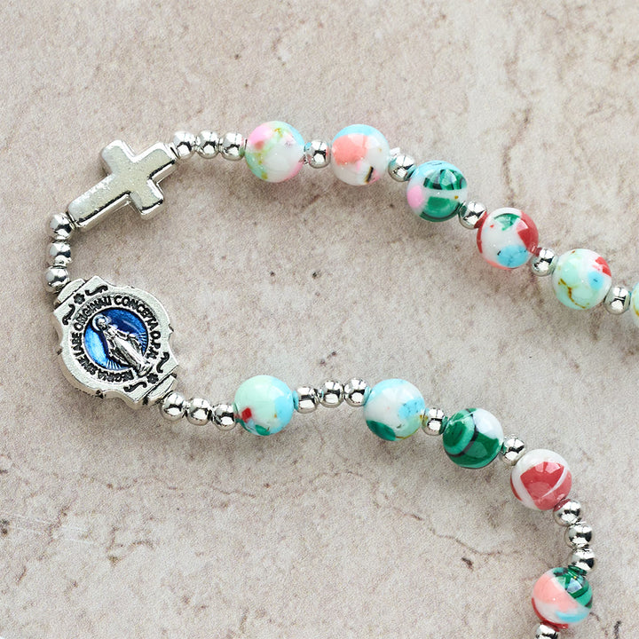 Christianartworkshop Bracelet chapelet 6 mm à effet UV pastel : teintes pastel et dévotion illuminée - image 9