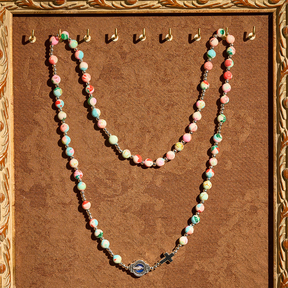 Christianartworkshop Bracelet chapelet 6 mm à effet UV pastel : teintes pastel et dévotion illuminée - image 7