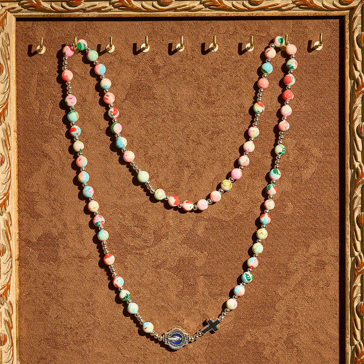 Christianartworkshop Bracelet chapelet 6 mm à effet UV pastel : teintes pastel et dévotion illuminée - image 7
