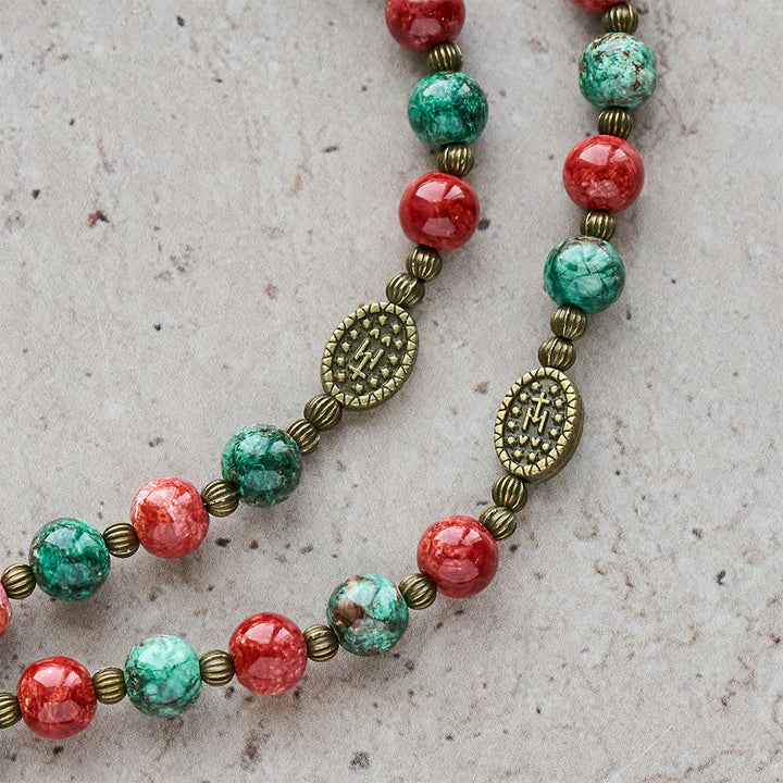 Christianartworkshop Chapelet en verre peint à l'huile, bracelet : un rappel de foi et de grâce pour les moments de calme - image 7