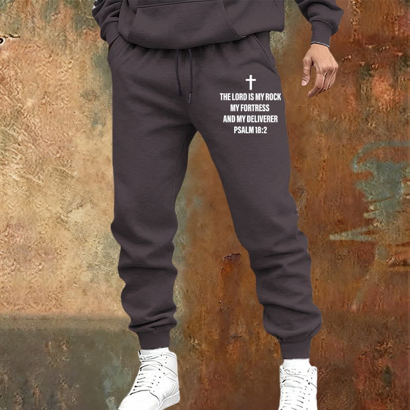 Atelier d'art chrétien - Pantalon de survêtement Psaume 18:2 avec croix : À porter au quotidien avec une foi inébranlable - image 5