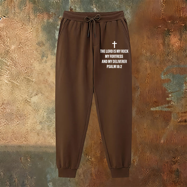 Atelier d'art chrétien - Pantalon de survêtement Psaume 18:2 avec croix : À porter au quotidien avec une foi inébranlable - image 14