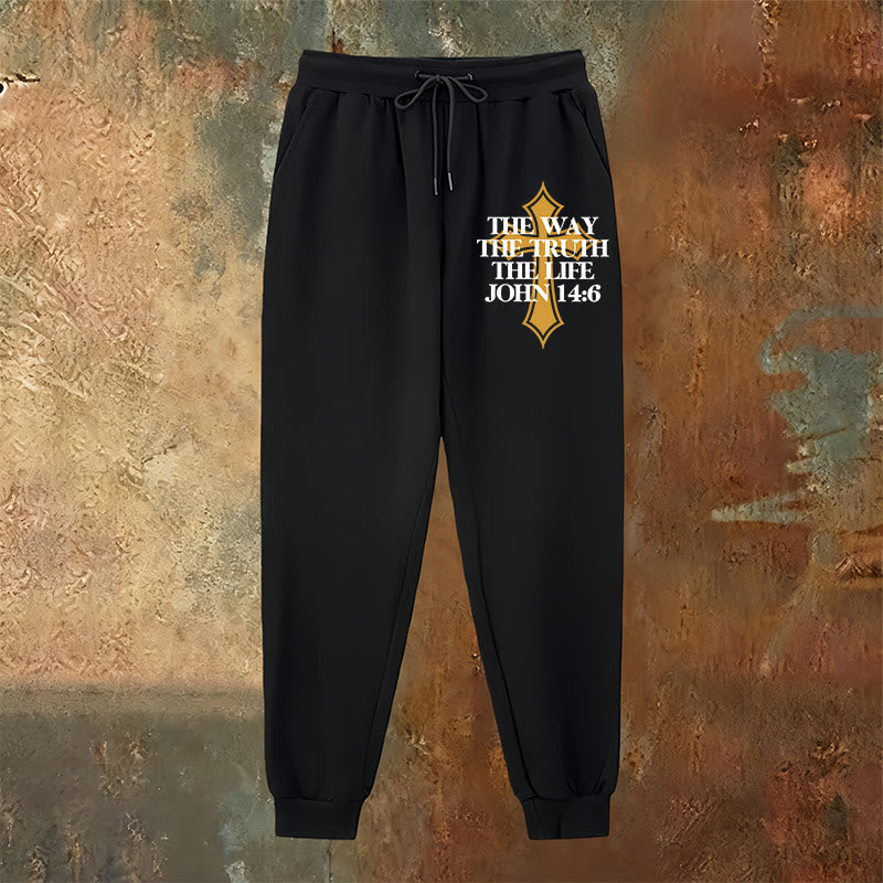 Atelier d'art chrétien - Pantalon de survêtement Jean avec croix : Idéal pour l'église et les journées décontractées - image 2