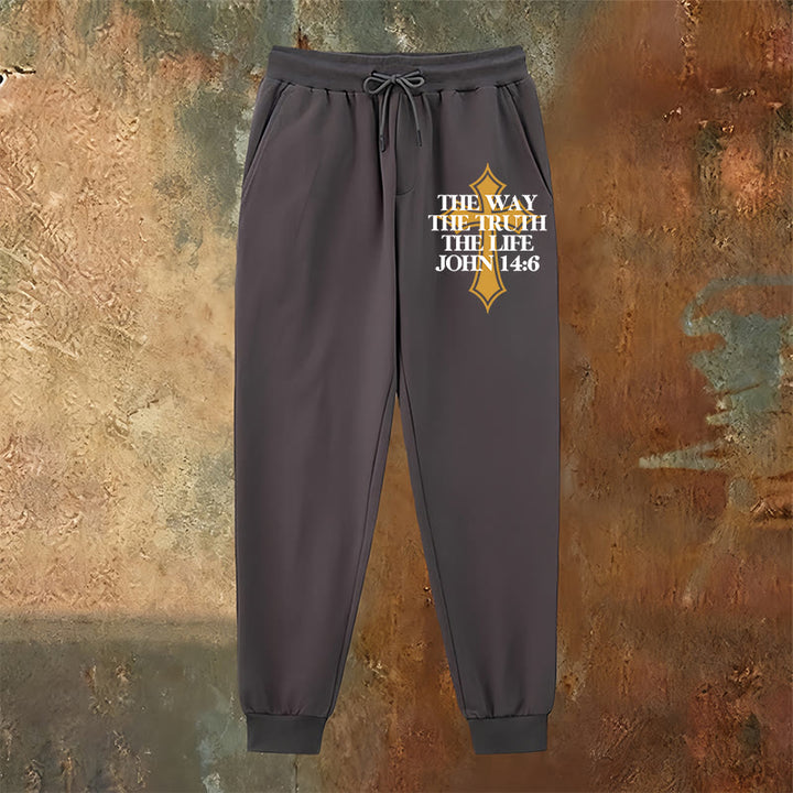 Atelier d'art chrétien - Pantalon de survêtement Jean avec croix : Idéal pour l'église et les journées décontractées - image 10