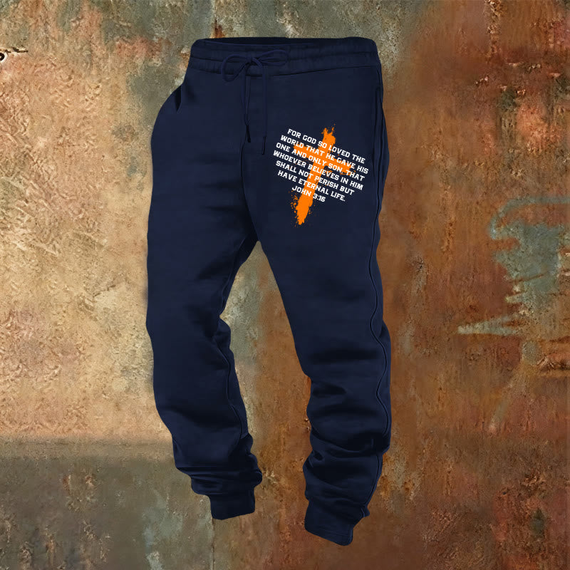 Christianartworkshop Jean 3:16 Pantalon de survêtement : À porter au quotidien avec une foi gracieuse - Bleu marine - 2XL - image 12