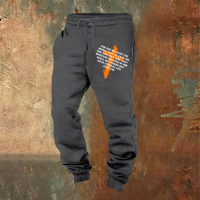 Christianartworkshop Jean 3:16 Pantalon de survêtement : À porter au quotidien avec une foi gracieuse - Gris chaud - 2XL - image 4