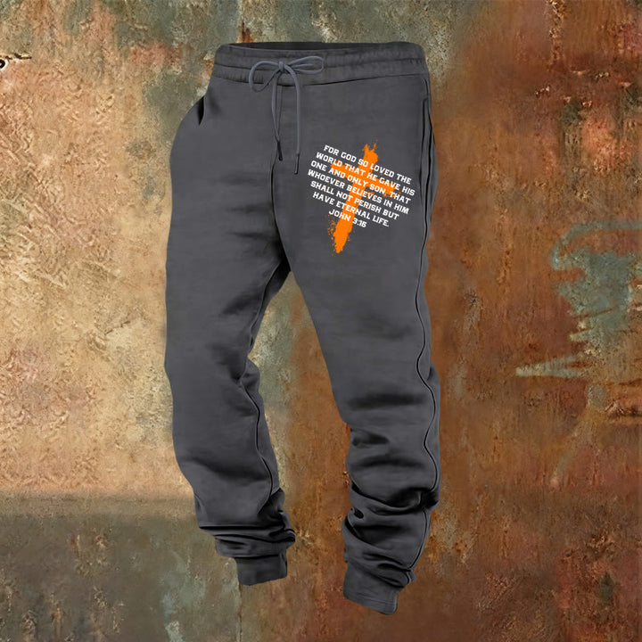 Christianartworkshop Jean 3:16 Pantalon de survêtement : À porter au quotidien avec une foi gracieuse - Gris chaud - 2XL - image 4