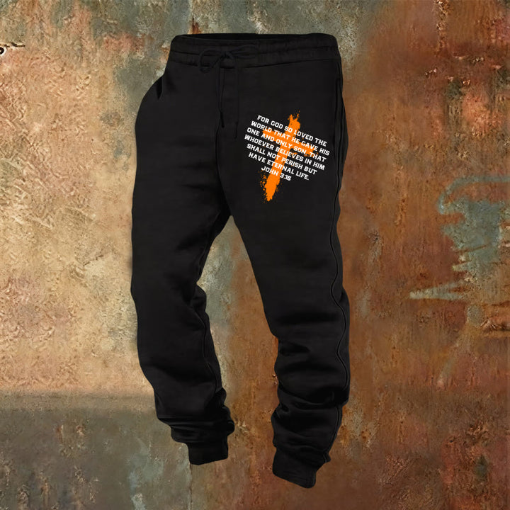 Christianartworkshop Jean 3:16 Pantalon de survêtement : À porter au quotidien avec une foi gracieuse - Noir - 2XL - image 8