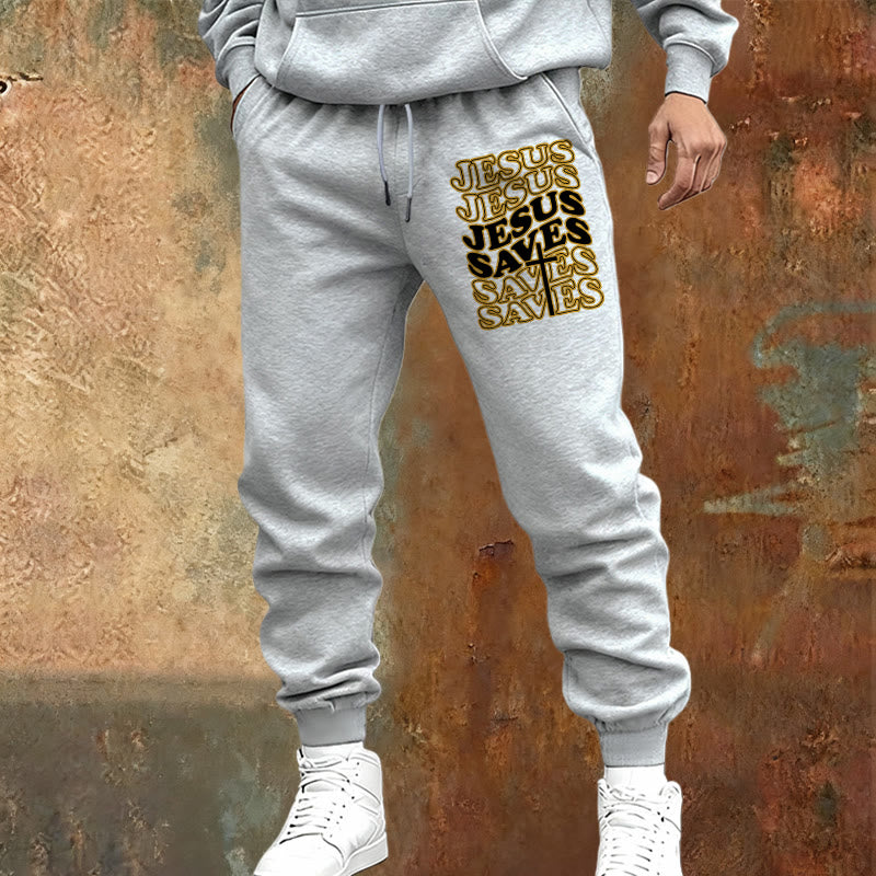Christianartworkshop Pantalon de survêtement Jésus sauve : Confort quotidien enveloppé de dévotion - image 1