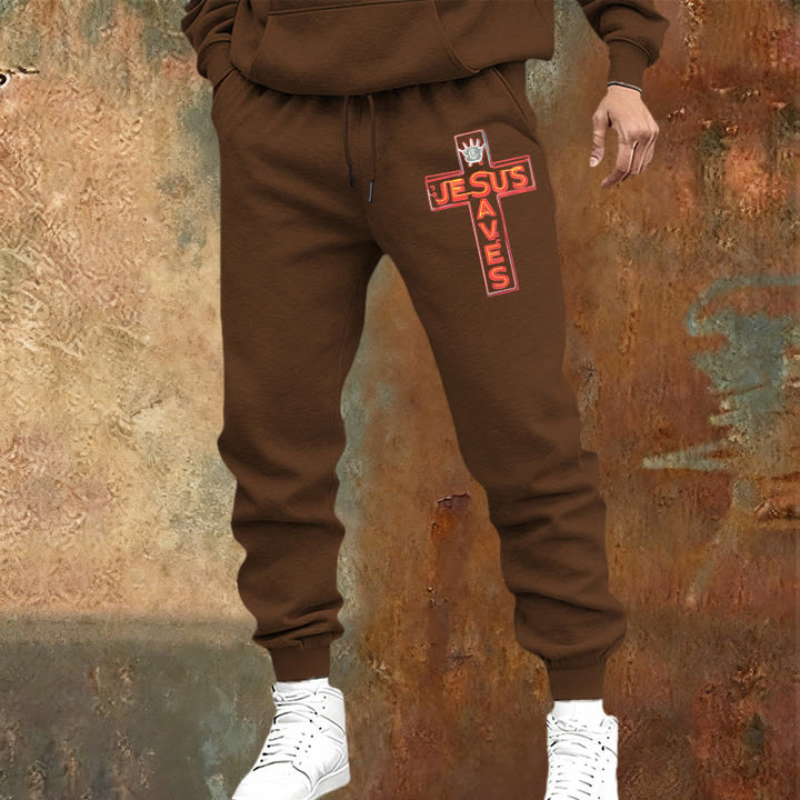 Atelier d'art chrétien - Croix et pantalon de survêtement « Jésus sauve » : un vêtement du quotidien lié à sa promesse - image 13