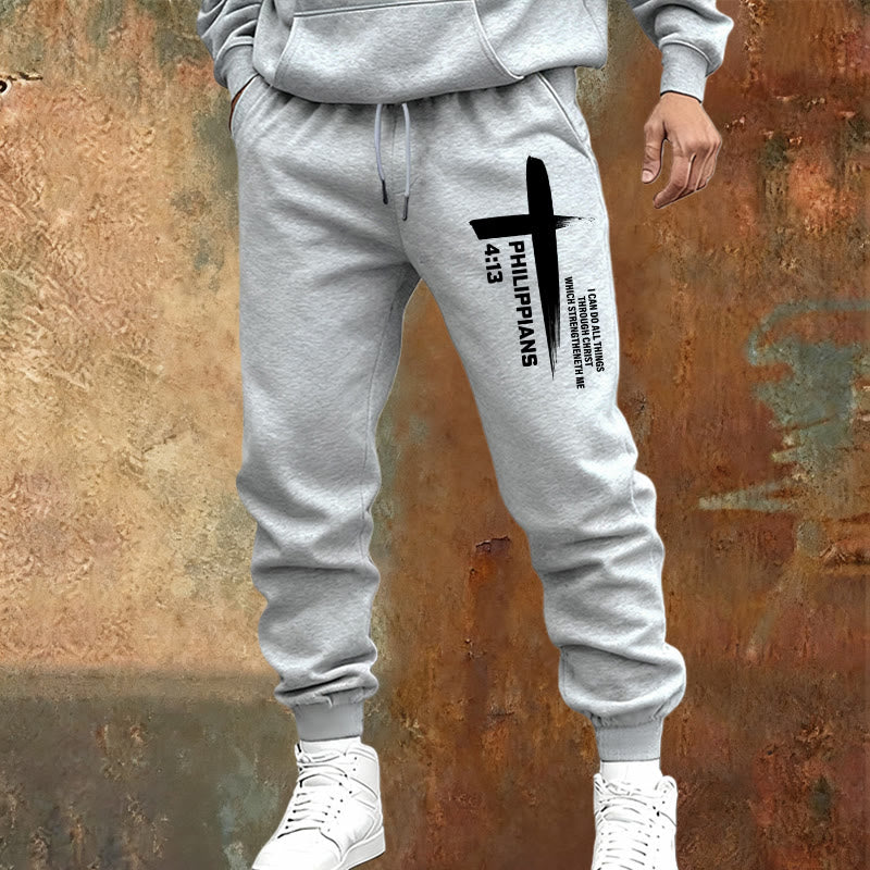 Christianartworkshop Pantalon de survêtement « Je peux tout faire » en croix : un vêtement du quotidien enraciné dans l'espoir - image 13