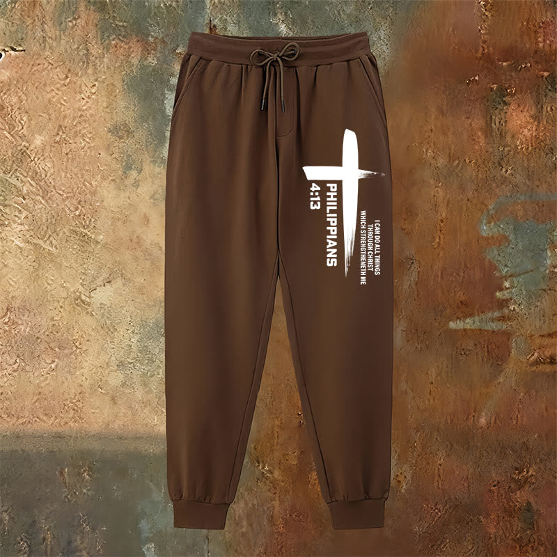 Christianartworkshop Pantalon de survêtement « Je peux tout faire » en croix : un vêtement du quotidien enraciné dans l'espoir - image 18
