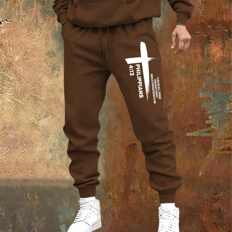 Christianartworkshop Pantalon de survêtement « Je peux tout faire » en croix : un vêtement du quotidien enraciné dans l'espoir - image 17