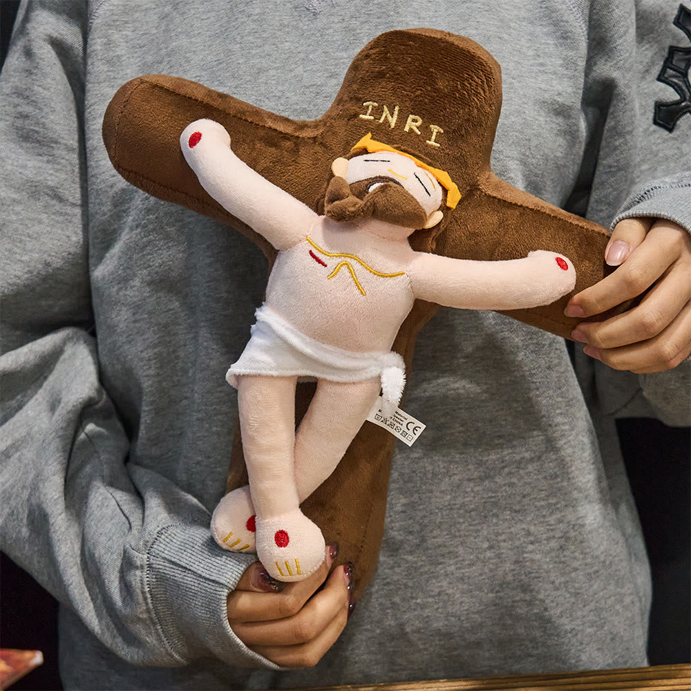 Christianartworkshop Crucifix en peluche marqué INRI : Compagnon douillet de l'amour rédempteur - Crucifix - image 0