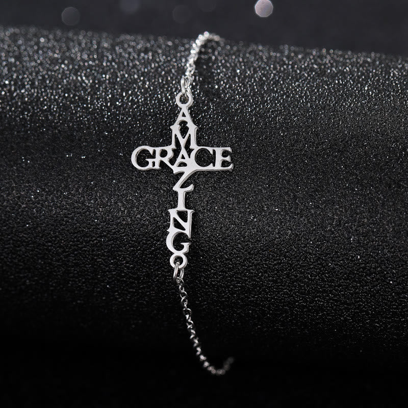 Bracelet Croix et Foi de Christianartworkshop : Un délicat compagnon de grâce et d'espoir - AMAZING GRACE - Argent - image 11