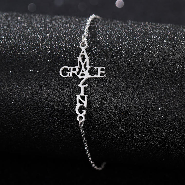 Bracelet Croix et Foi de Christianartworkshop : Un délicat compagnon de grâce et d'espoir - AMAZING GRACE - Argent - image 11