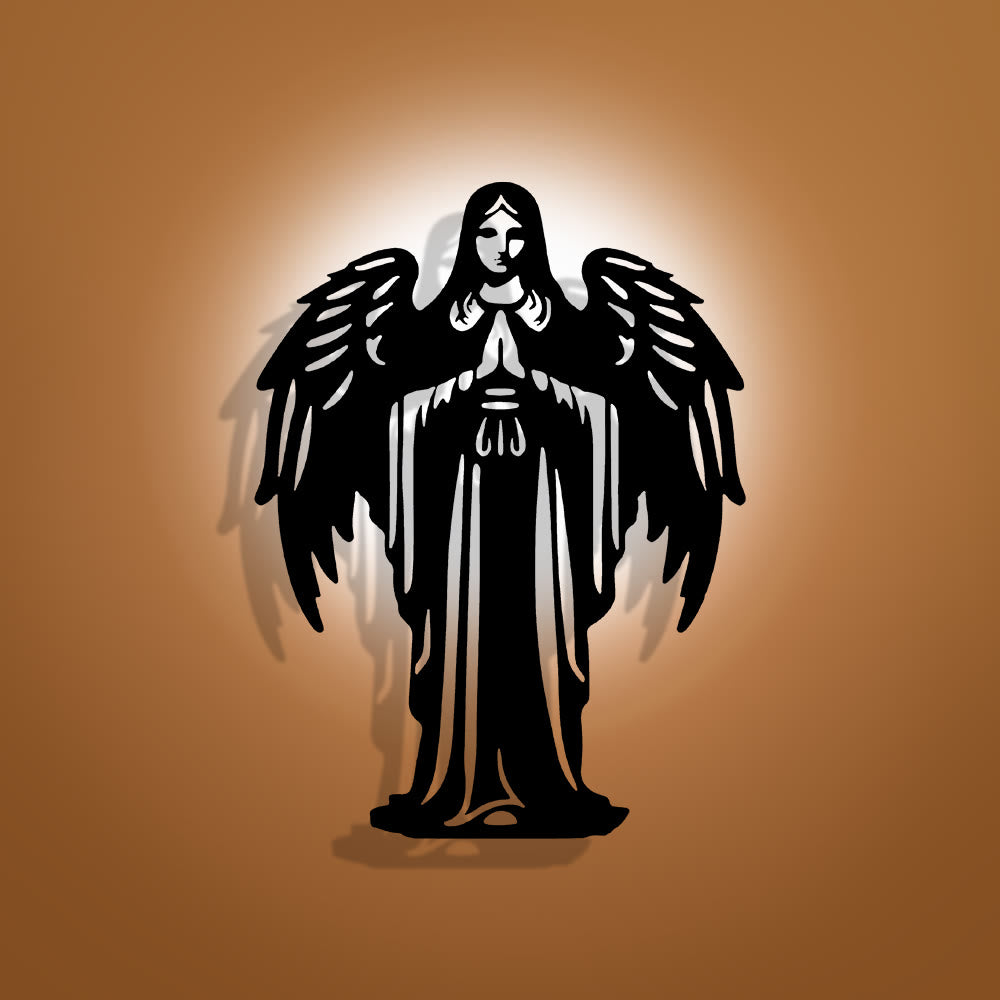 Christianartworkshop Décoration murale en métal Ange ailé : Un doux rappel de grâce - 11,02''*15,16''/28cm*38,5cm - image 0