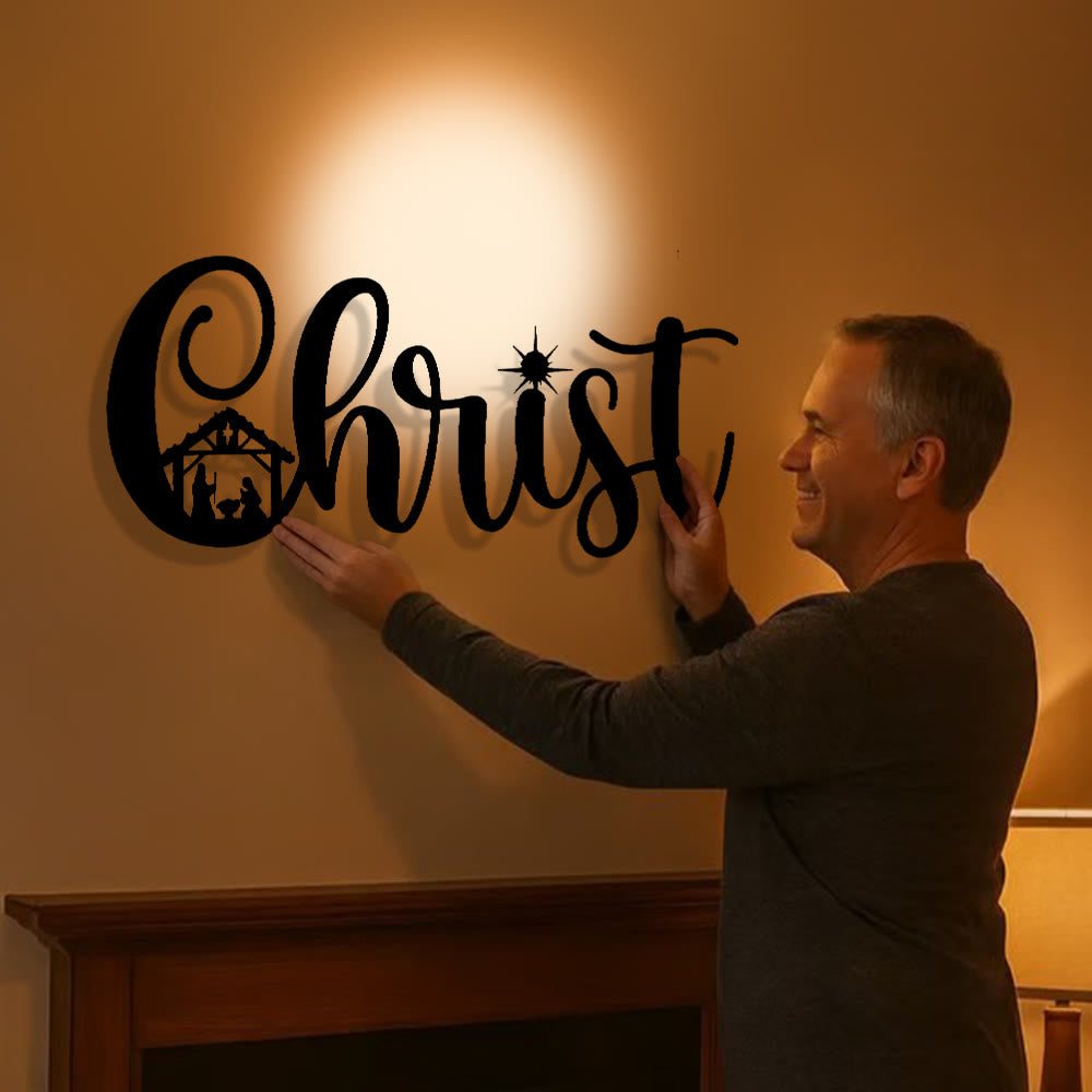 Christianartworkshop Décoration murale en métal de la Nativité du Christ : Tendre respect pour tous - image 1