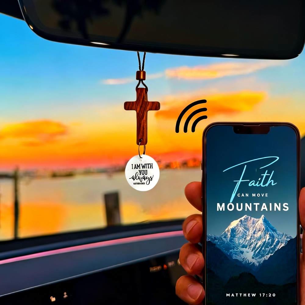 Christianartworkshop Croix décorative à suspendre pour voiture avec verset biblique : Cherchez un verset biblique chaque jour - image 1