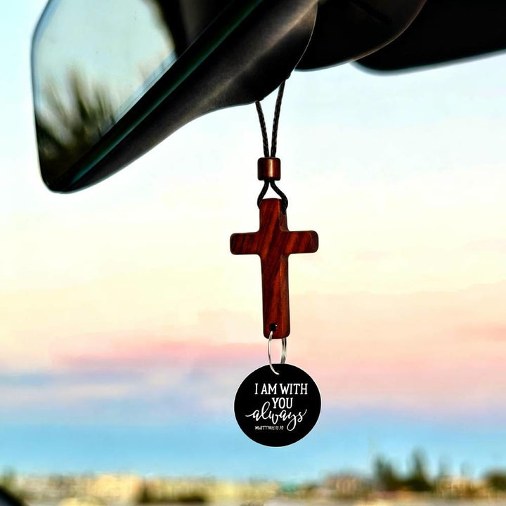 Christianartworkshop Croix décorative à suspendre pour voiture avec verset biblique : Cherchez un verset biblique chaque jour - Noir - image 2