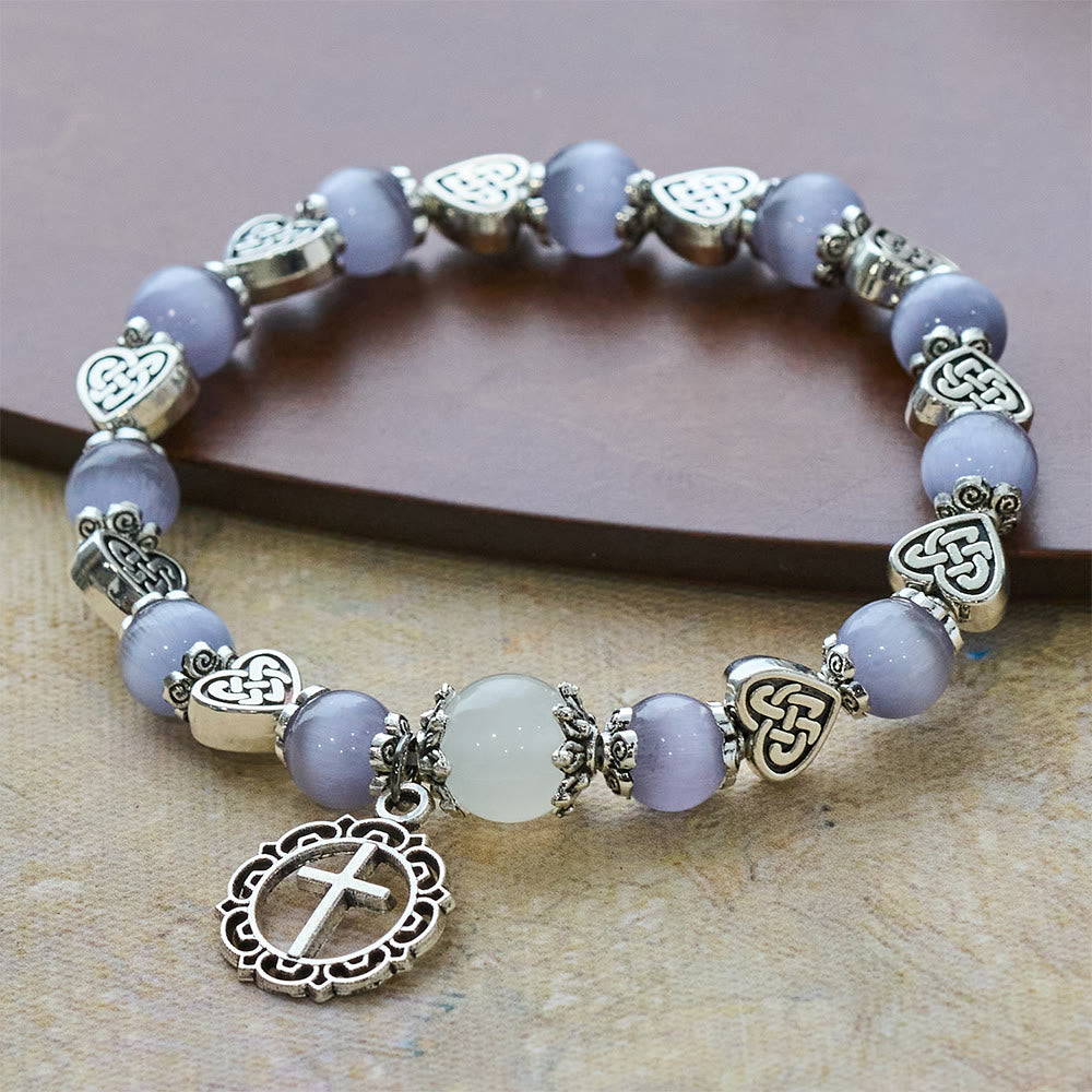 Bracelet œil-de-chat à nœud celtique Christianartworkshop : Doux compagnon de la grâce quotidienne - image 3