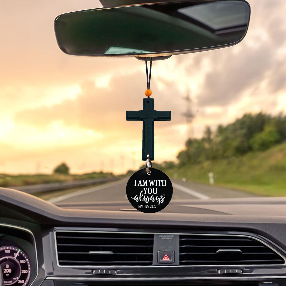 Christianartworkshop Croix décorative à suspendre pour voiture avec verset biblique : Cherchez un verset biblique chaque jour - Croix Noire - image 4