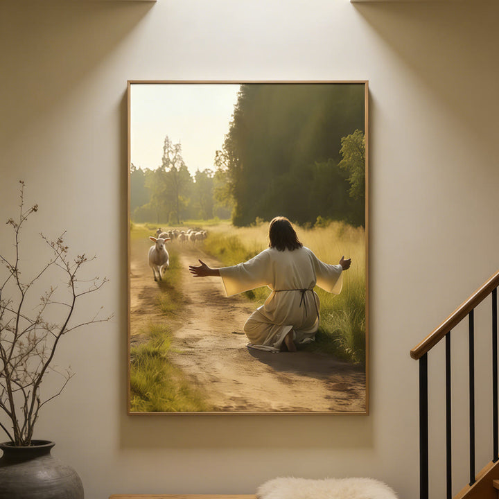 Christianartworkshop Affiche murale « Bon Berger serein » : Compagnon chaleureux et bienveillant - image 1