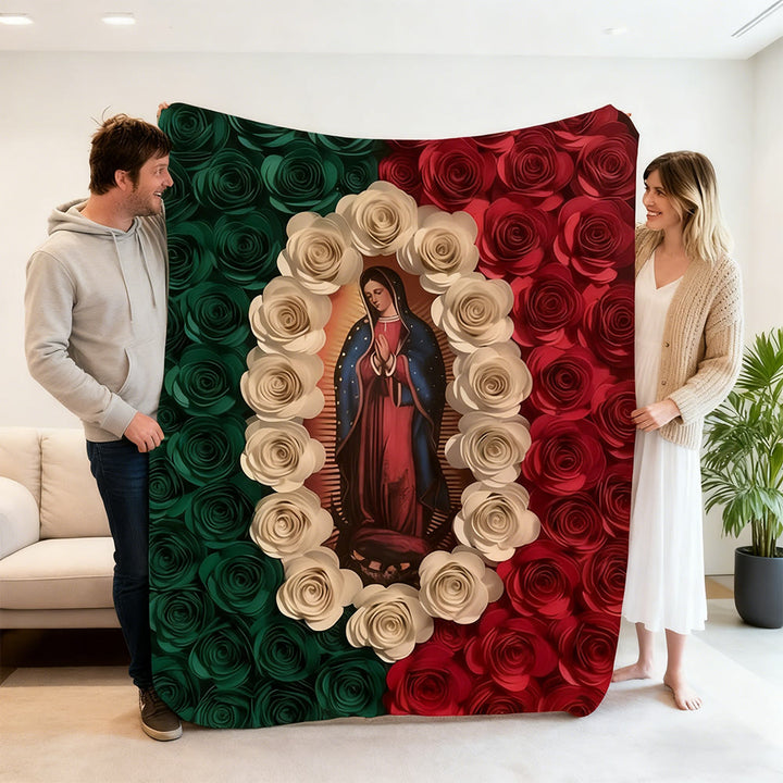 Christianartworkshop Couverture en tapisserie de la Sainte Vierge Marie : Compagnon chaleureux de la grâce quotidienne - image 2