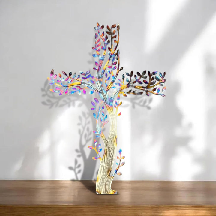 Christianartworkshop - Croix fleurie en métal (4 styles) : Croissance et grâce dans chaque branche - UN - 19,69''*17,78''/50*35cm - image 0