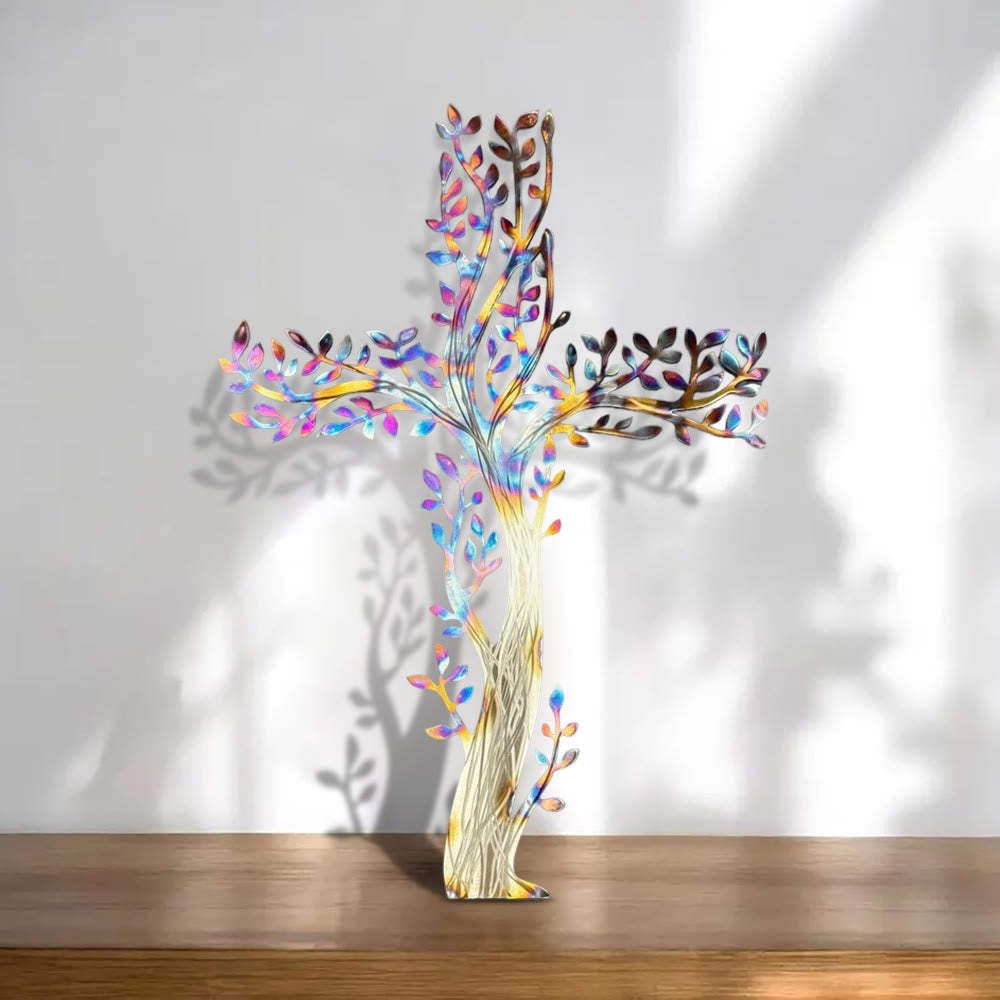 Christianartworkshop - Croix fleurie en métal (4 styles) : Croissance et grâce dans chaque branche - UN - 23,6''/60 cm - image 0