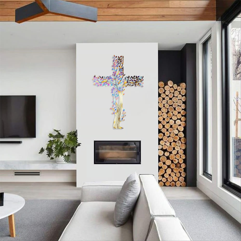 Christianartworkshop Croix fleurie en métal, 4 styles : Croissance et grâce dans chaque branche - image 2