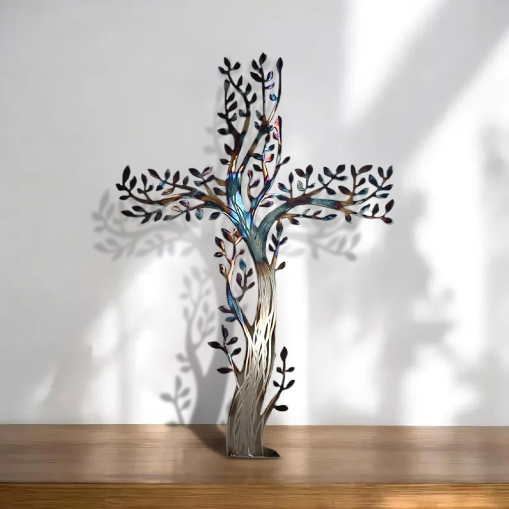 Christianartworkshop - Croix fleurie en métal (4 styles) : Croissance et grâce dans chaque branche - B - 23,6''/60 cm - image 4