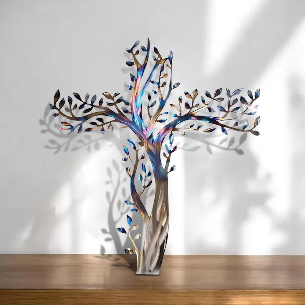 Christianartworkshop - Croix fleurie en métal (4 styles) : Croissance et grâce dans chaque branche - D - 23,6''/60 cm - image 12