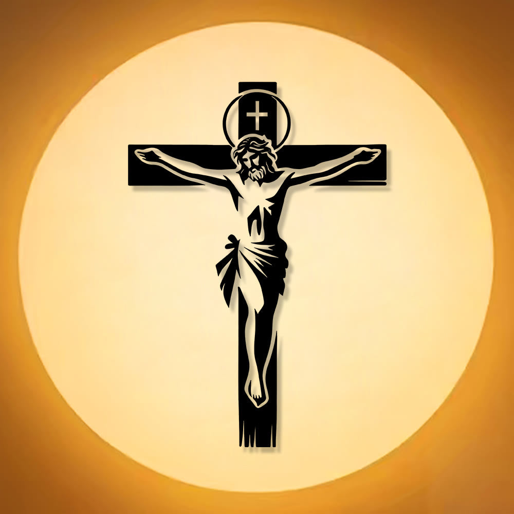 Christianartworkshop Crucifix auréolé en métal : Décoration murale vénérable du sacrifice divin - image 6