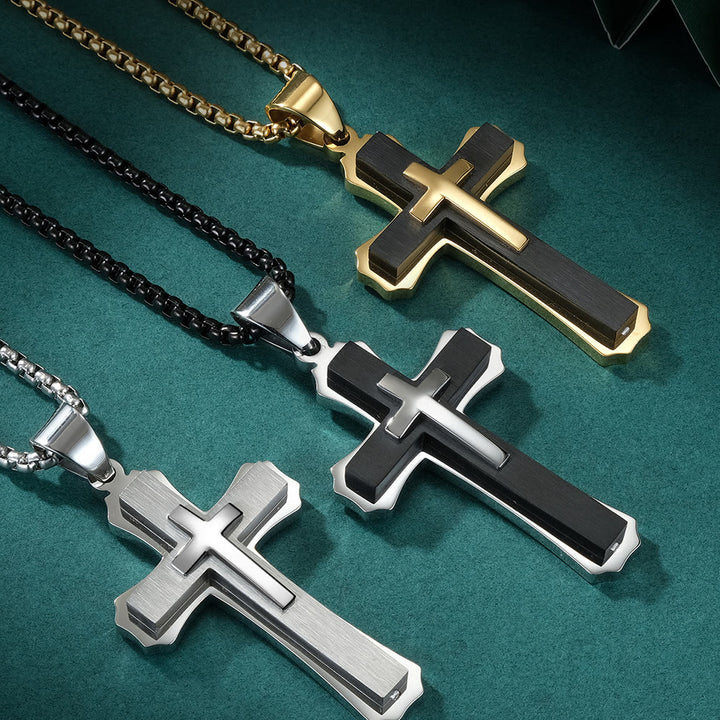 Christianartworkshop Collier croix à trois rangs : une foi personnalisée pour le quotidien - image 0