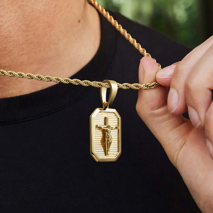 Christianartworkshop Collier avec pendentif crucifix : Son sacrifice près de votre cœur - image 2