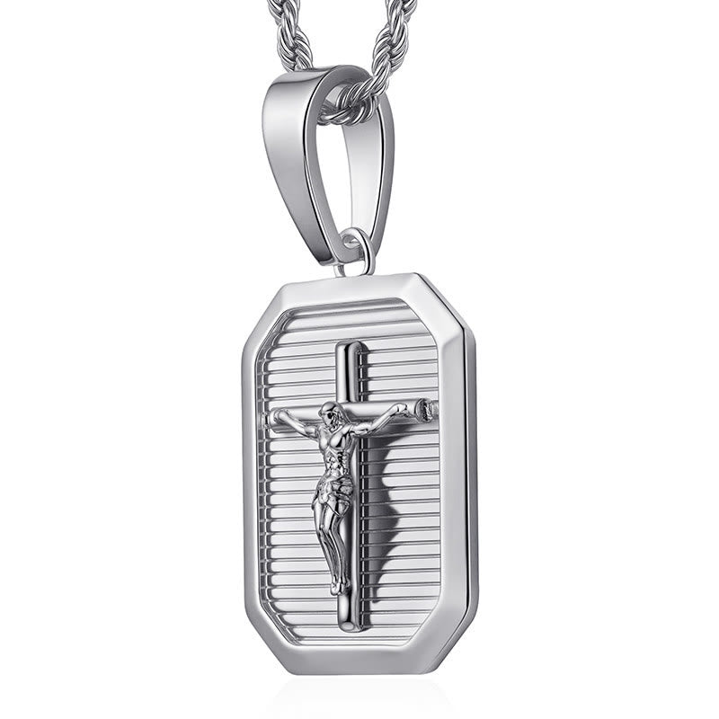 Christianartworkshop Collier avec pendentif crucifix : Son sacrifice près de votre cœur - Argent - image 5