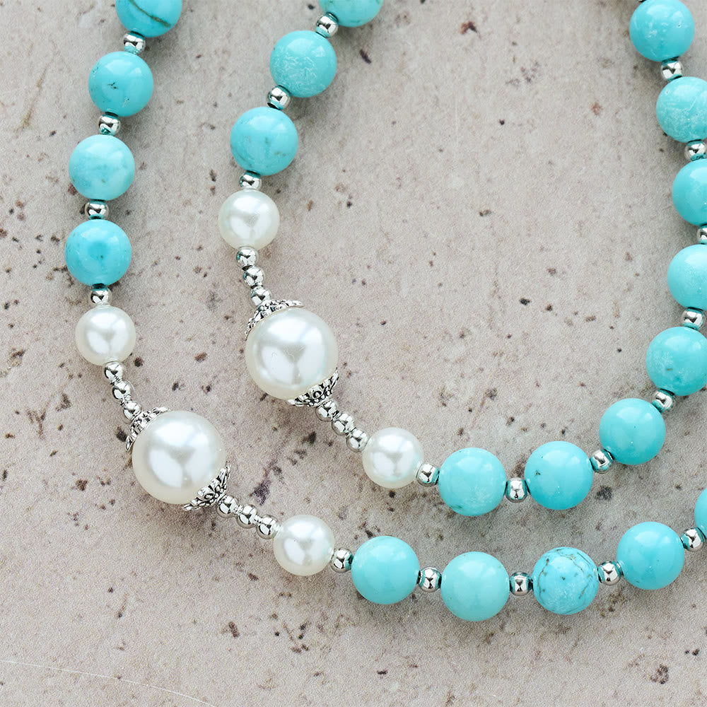 Christianartworkshop Chapelet crucifix en perles turquoise orné d'une représentation de la Sainte Famille : un rappel constant de sa grâce - image 8