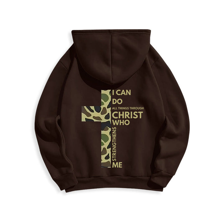 Christianartworkshop Philippiens 4:13 avec sweat à capuche en polyester doublé polaire camouflage croix - image 14