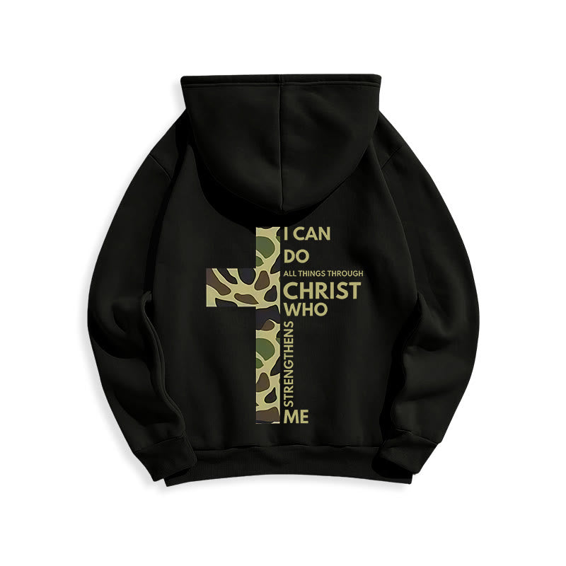 Christianartworkshop Philippiens 4:13 avec sweat à capuche en polyester doublé polaire camouflage croix - image 17