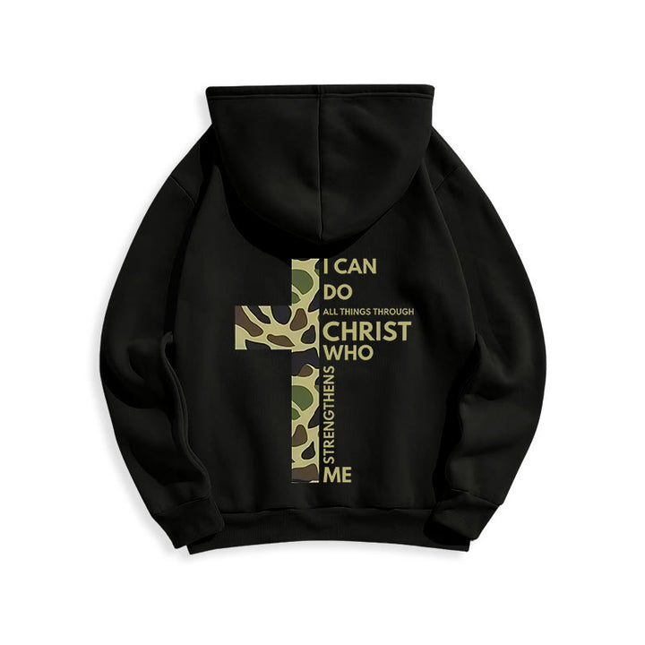 Christianartworkshop Philippiens 4:13 avec sweat à capuche en polyester doublé polaire camouflage croix - image 17