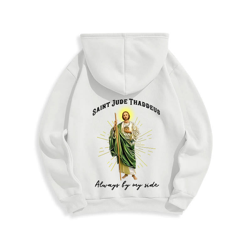 Christianartworkshop St. Jude Toujours à mes côtés Sweat à capuche en polyester doublé polaire - image 5