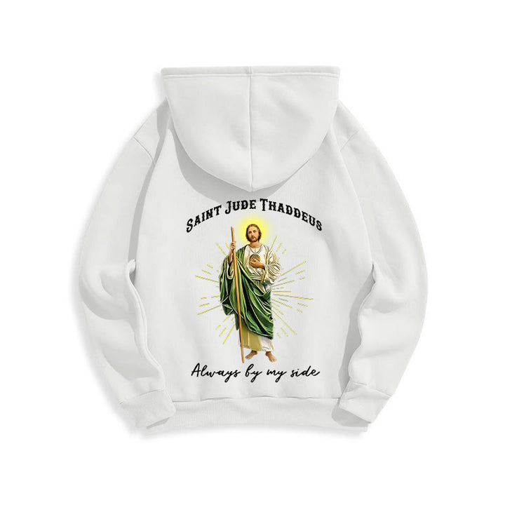 Christianartworkshop St. Jude Toujours à mes côtés Sweat à capuche en polyester doublé polaire - image 5