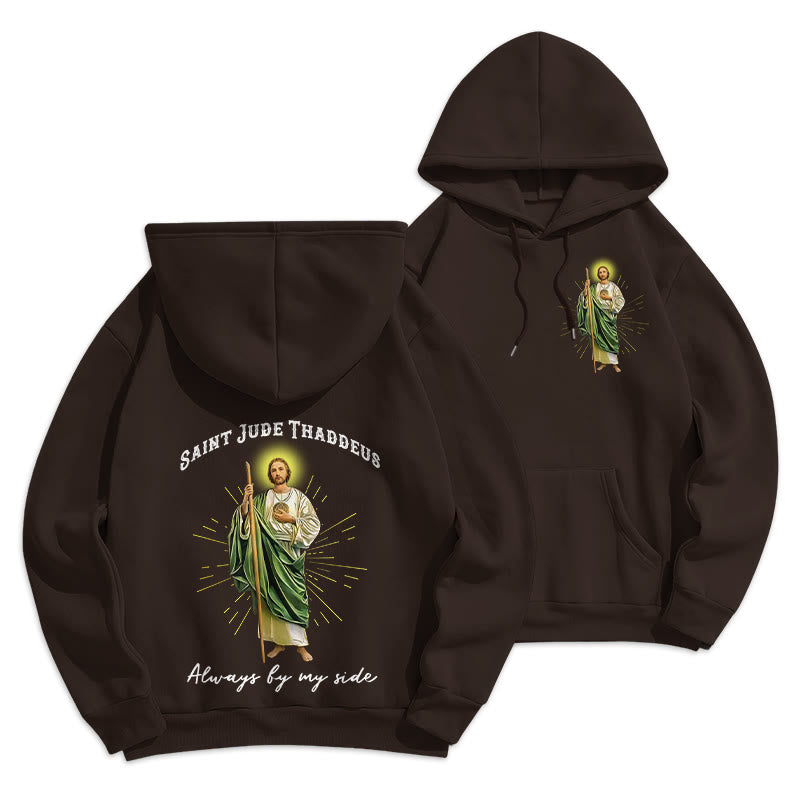Christianartworkshop St. Jude Toujours à mes côtés Sweat à capuche en polyester doublé polaire - Brun - 2XL - image 21