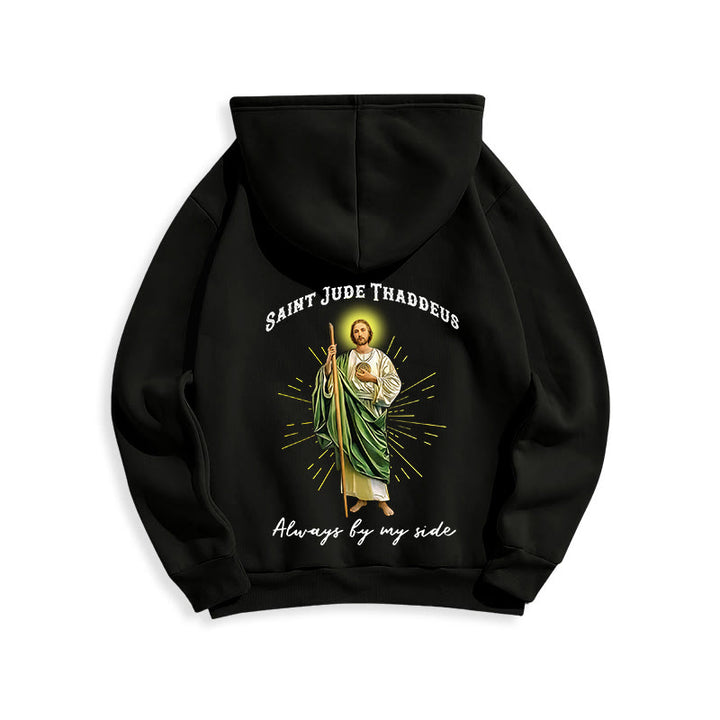 Christianartworkshop St. Jude Toujours à mes côtés Sweat à capuche en polyester doublé polaire - image 2